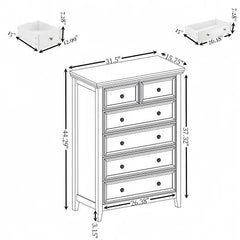 Bellemave® Modern Tall Chest of Drawers Closet Organizers & Storage Clothes with 6 drawers - Bellemave