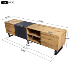 Bellemave® Modern TV with 3 Cabinets& Open Shelves - Bellemave