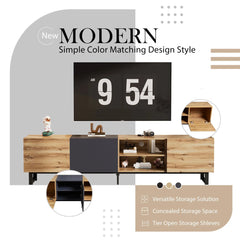 Bellemave® Modern TV with 3 Cabinets& Open Shelves - Bellemave