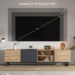 Bellemave® Modern TV with 3 Cabinets& Open Shelves - Bellemave