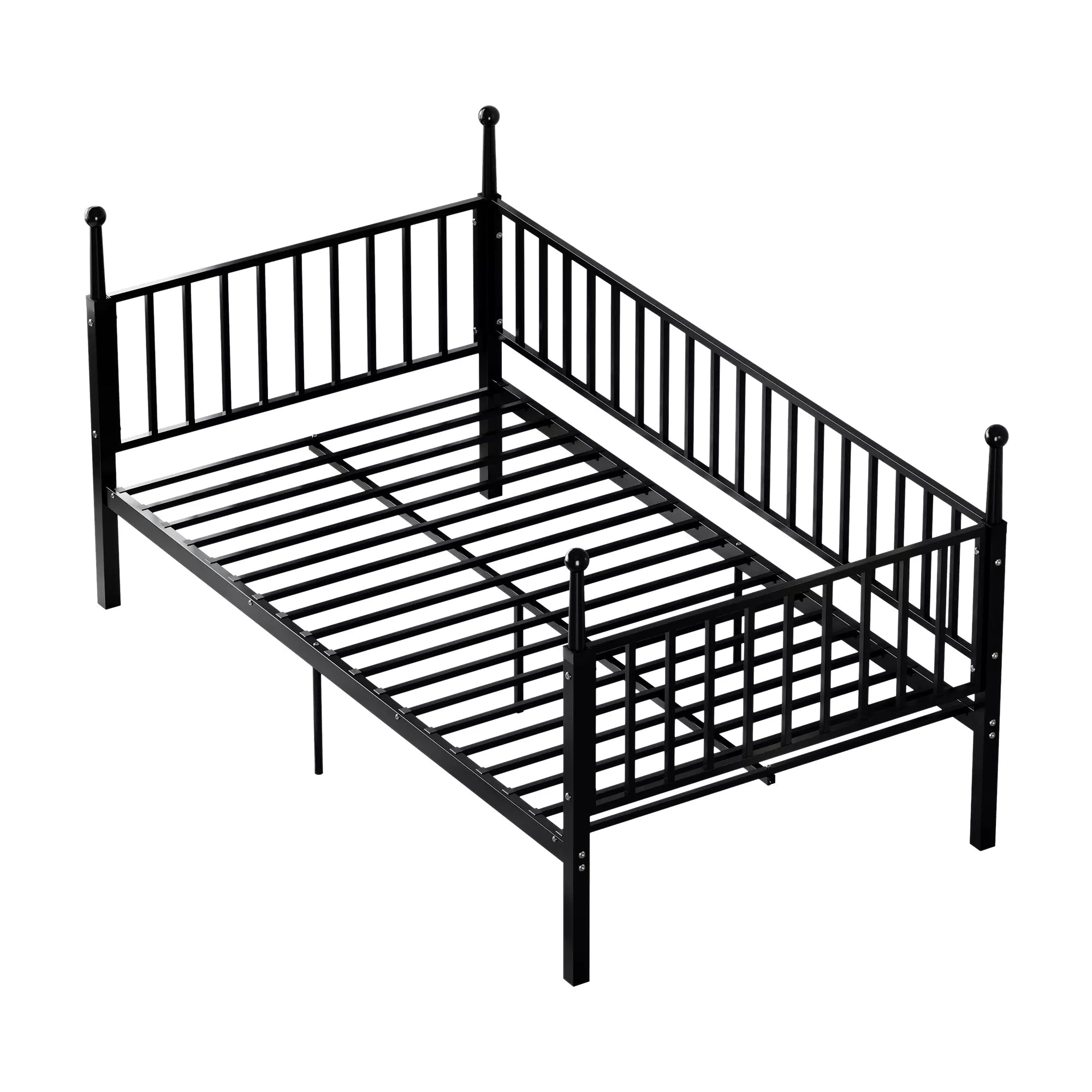 Bellemave® Modern Twin Metal Bunk Bed for Kids and Teens, Durable Steel Frame with Space-Saving Design, No Box Spring Required, Black - Bellemave