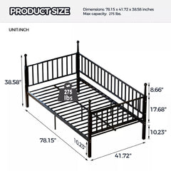 Bellemave® Modern Twin Metal Bunk Bed for Kids and Teens, Durable Steel Frame with Space-Saving Design, No Box Spring Required, Black - Bellemave