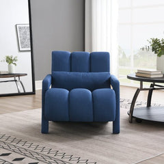 Bellemave® Modern Upholstered Accent Chair, Comfortable Linen Fabric with a Pillow - Bellemave