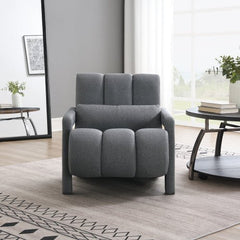 Bellemave® Modern Upholstered Accent Chair, Comfortable Linen Fabric with a Pillow - Bellemave