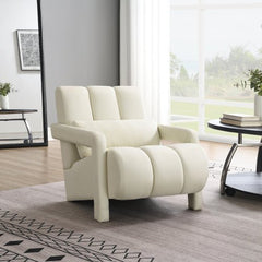 Bellemave® Modern Upholstered Accent Chair, Comfortable Linen Fabric with a Pillow - Bellemave