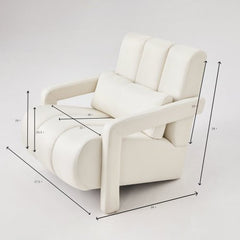 Bellemave® Modern Upholstered Accent Chair, Comfortable Linen Fabric with a Pillow - Bellemave