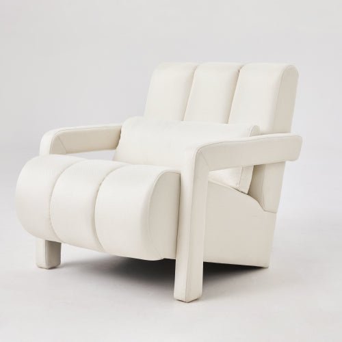 Bellemave® Modern Upholstered Accent Chair, Comfortable Linen Fabric with a Pillow - Bellemave