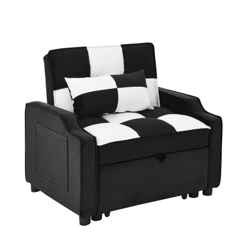 Bellemave® Modern Velvet Armchair Sofa Couch Pull Out Bed - Bellemave