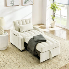 Bellemave® Modern Velvet Armchair Sofa Couch Pull Out Bed - Bellemave