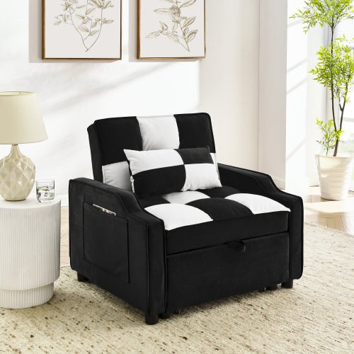 Bellemave® Modern Velvet Armchair Sofa Couch Pull Out Bed - Bellemave