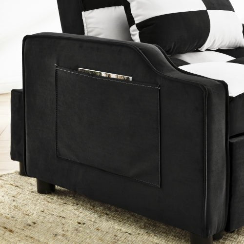 Bellemave® Modern Velvet Armchair Sofa Couch Pull Out Bed - Bellemave