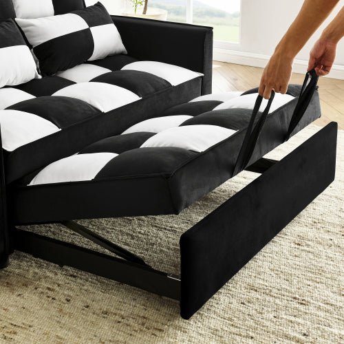 Bellemave® Modern Velvet Loveseat Sofa Couch Pull Out Bed - Bellemave