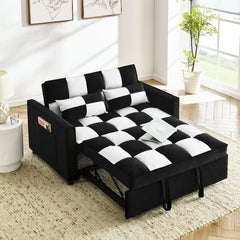 Bellemave® Modern Velvet Loveseat Sofa Couch Pull Out Bed - Bellemave
