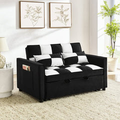Bellemave® Modern Velvet Loveseat Sofa Couch Pull Out Bed - Bellemave
