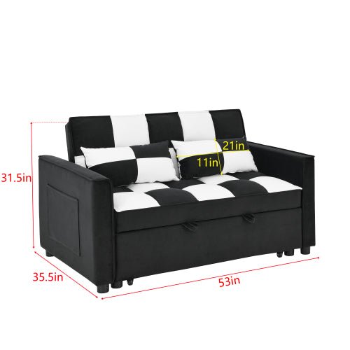 Bellemave® Modern Velvet Loveseat Sofa Couch Pull Out Bed - Bellemave