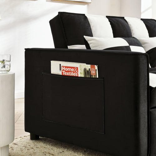Bellemave® Modern Velvet Loveseat Sofa Couch Pull Out Bed - Bellemave