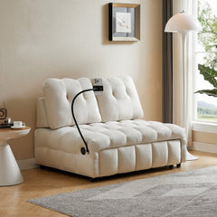 Bellemave® Modern Velvet Pull - Out Sofa Bed,Independently Removable Backrest, Have USB Port and Swivel Phone Stand - Bellemave