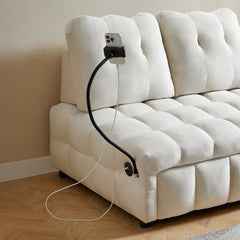 Bellemave® Modern Velvet Pull - Out Sofa Bed,Independently Removable Backrest, Have USB Port and Swivel Phone Stand - Bellemave