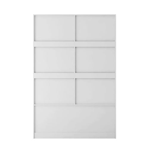 Bellemave® Modern Wardrobe with Hanging Rod and Barn Door ,Drawers and Open Shelves - Bellemave