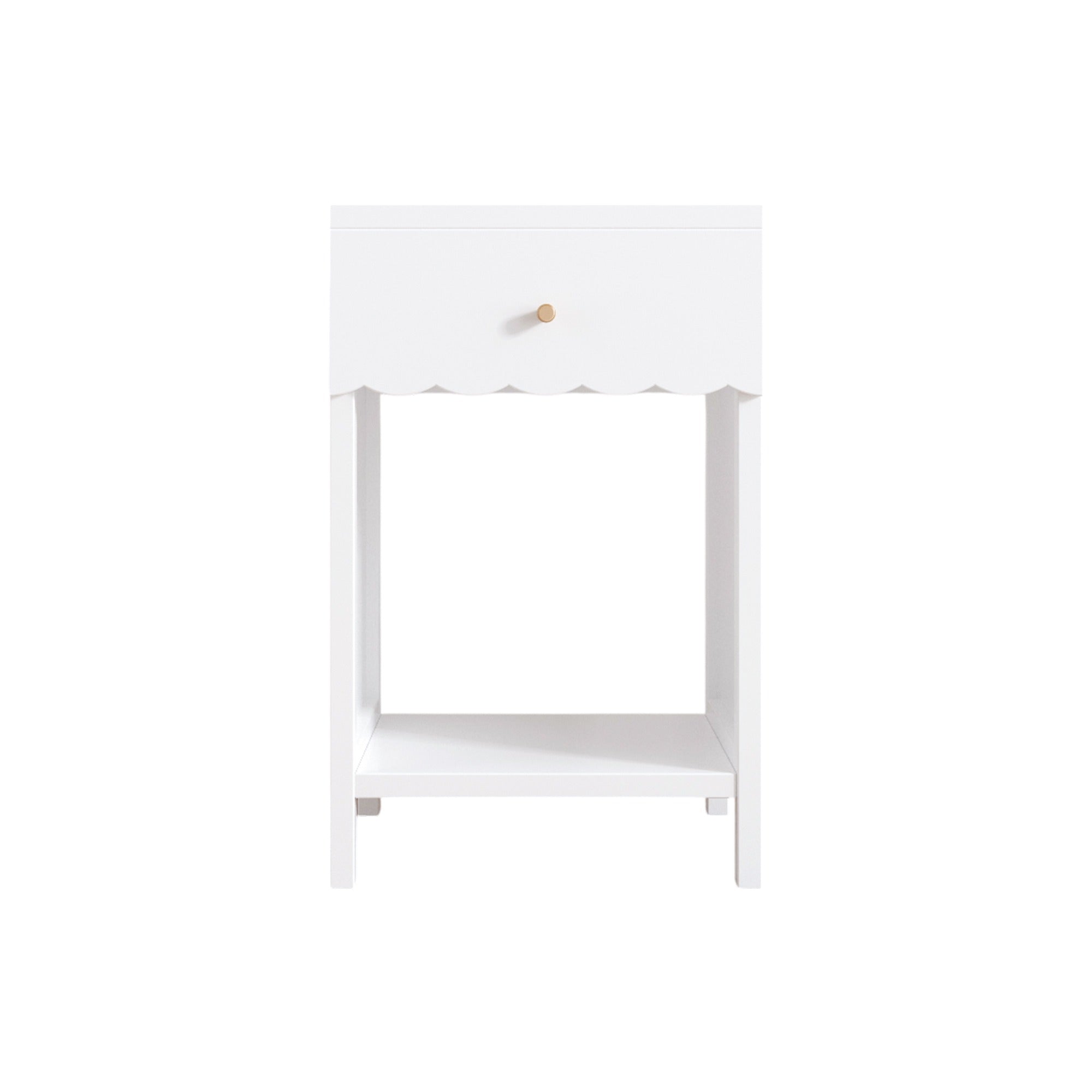 Bellemave® Modern White Nightstand with Drawer and Open Shel - Bellemave