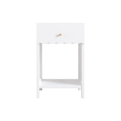 Bellemave® Modern White Nightstand with Drawer and Open Shel - Bellemave