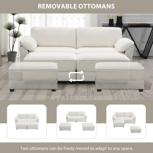 Bellemave® Modular Convertible Sectional Sofa Bed Set with Ottoman - Bellemave