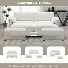 Bellemave® Modular Convertible Sectional Sofa Bed Set with Ottoman - Bellemave
