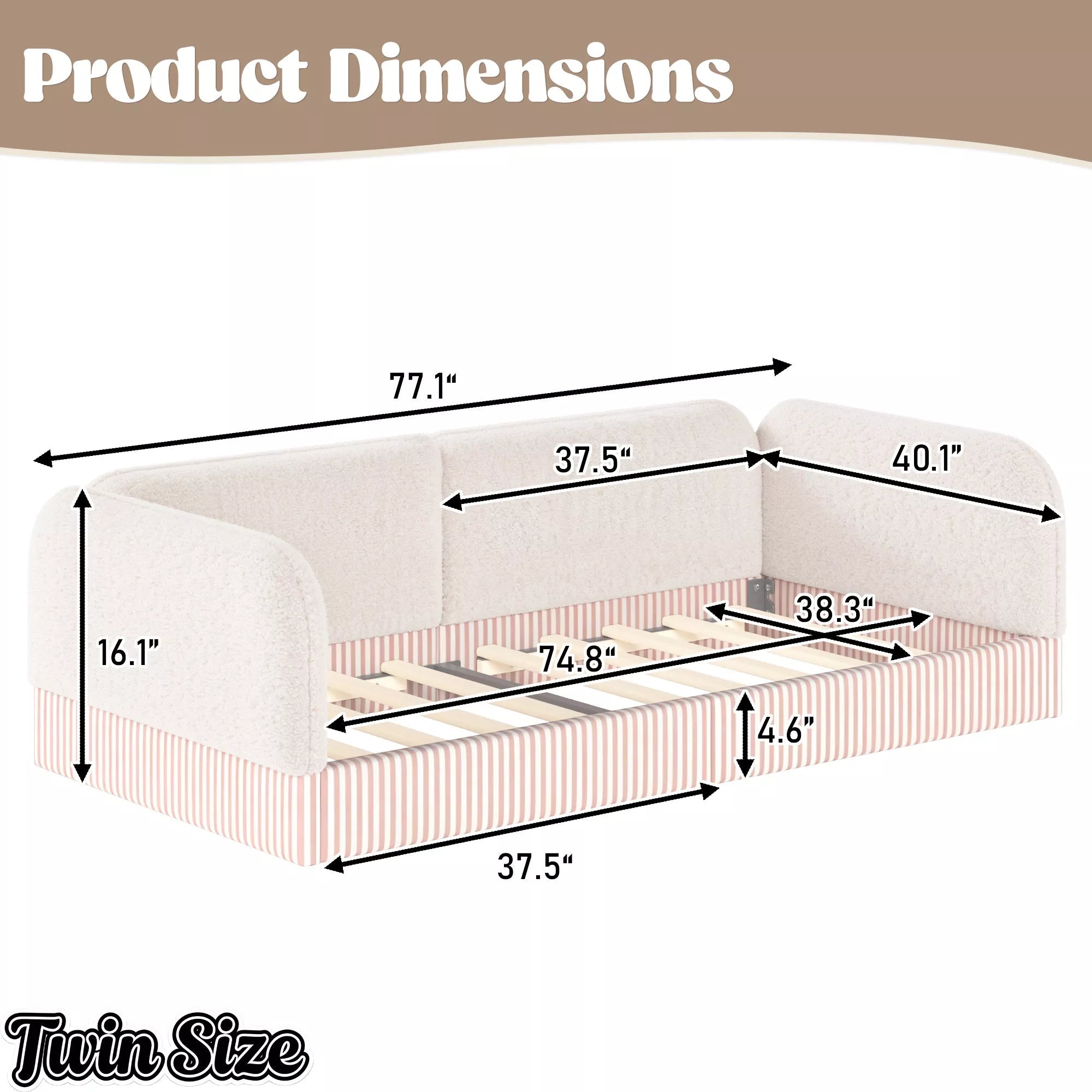 Bellemave® Montessori Floor Bed for Kids, Upholstered Teddy Fleece Low Profile Platform Bed with Side Guardrails - Bellemave