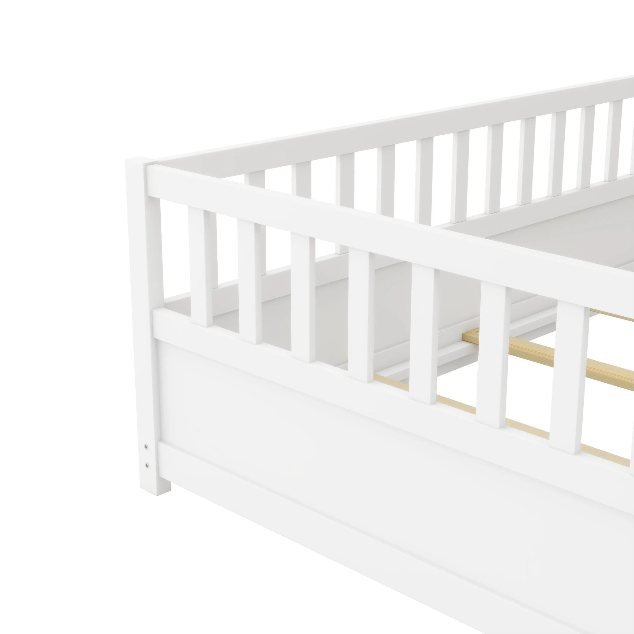 Bellemave® Montessori Floor Bed with Super High Security Barrier and Door - Bellemave
