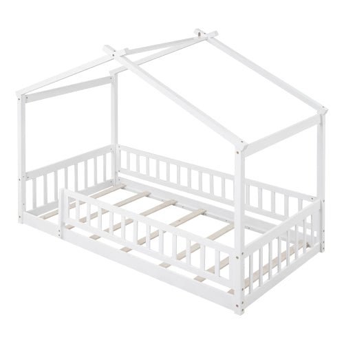 Bellemave® Montessori House Bed with Fence - Bellemave