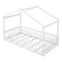 Bellemave® Montessori House Bed with Fence - Bellemave
