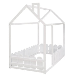 Bellemave® Montessori House Bed with Fence - Bellemave