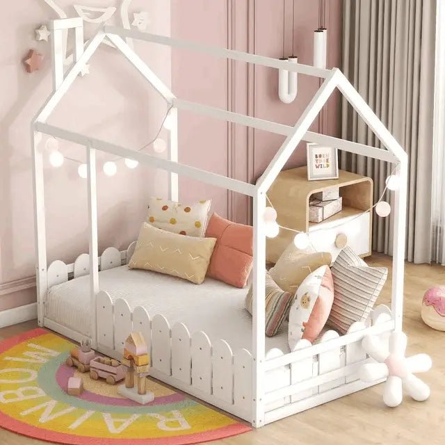 Bellemave® Montessori House Bed with Fence - Bellemave