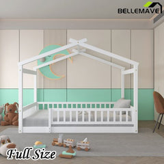 Bellemave® Montessori House Bed with Fence - Bellemave