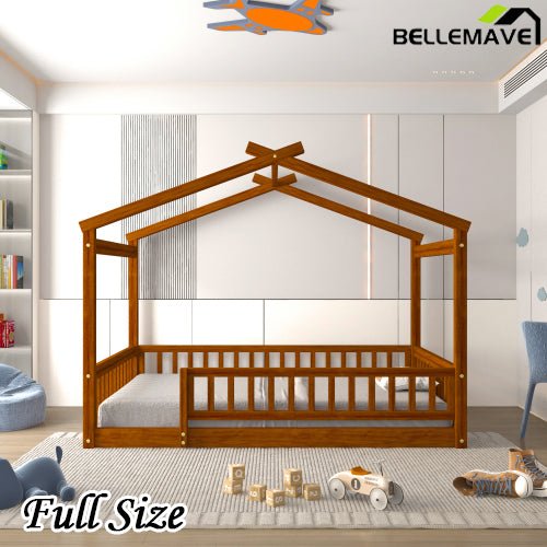Bellemave® Montessori House Bed with Fence - Bellemave