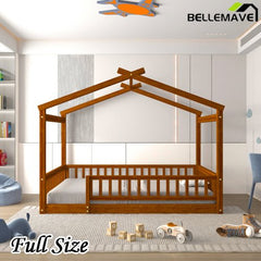 Bellemave® Montessori House Bed with Fence - Bellemave