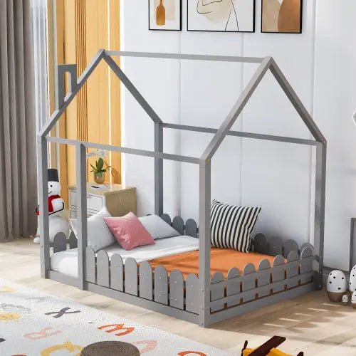 Bellemave® Montessori House Bed with Fence - Bellemave