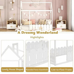 Bellemave® Montessori House Bed with Fence - Bellemave