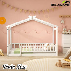 Bellemave® Montessori House Bed with Fence - Bellemave