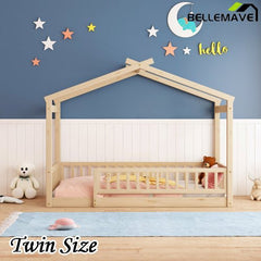 Bellemave® Montessori House Bed with Fence - Bellemave