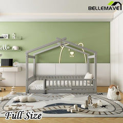 Bellemave® Montessori House Bed with Fence - Bellemave