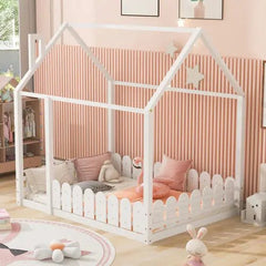 Bellemave® Montessori House Bed with Fence - Bellemave