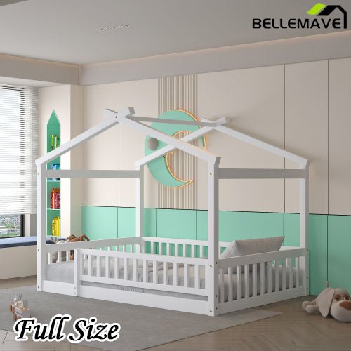 Bellemave® Montessori House Bed with Fence - Bellemave
