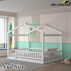Bellemave® Montessori House Bed with Fence - Bellemave
