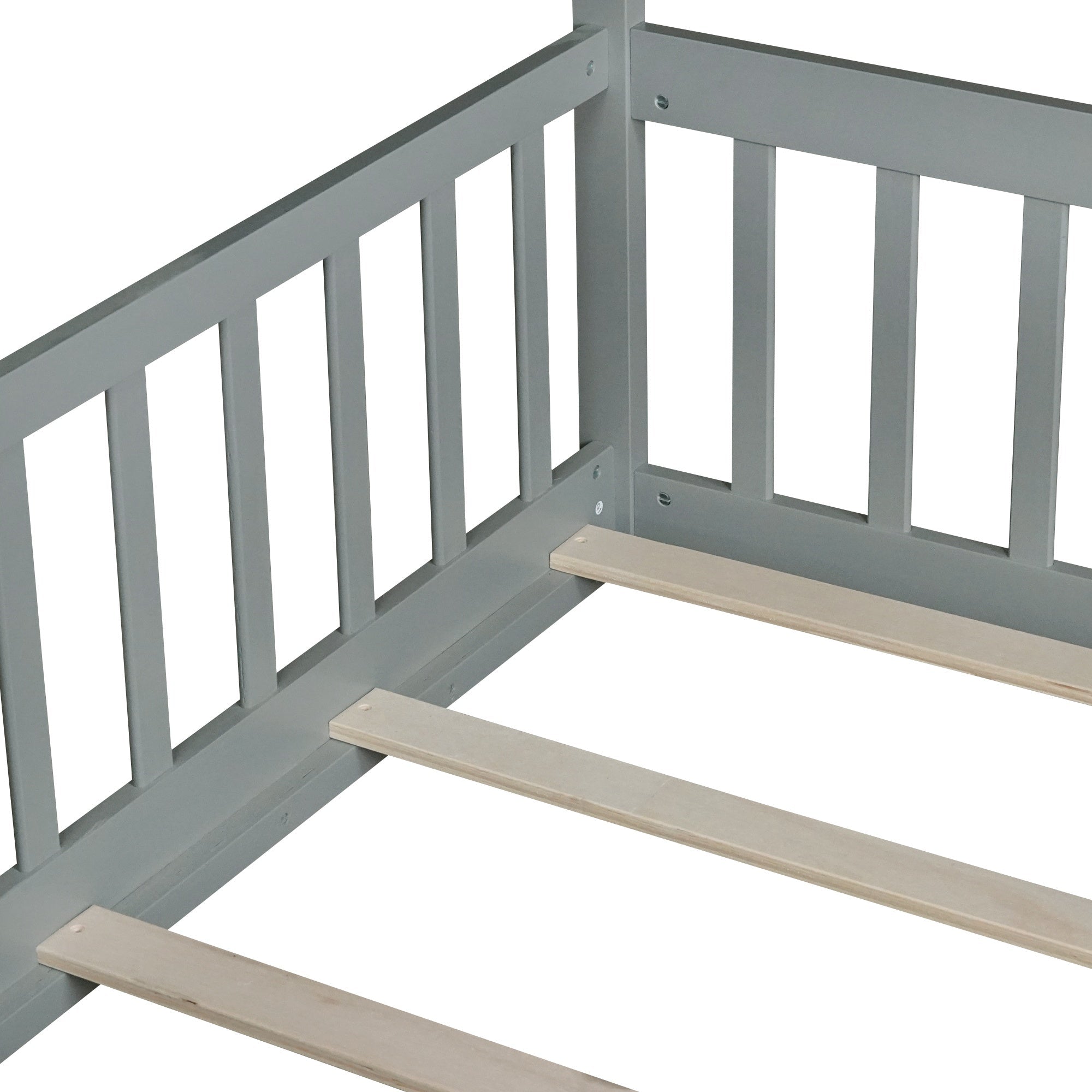 Bellemave® Montessori Tent Floor Bed with Guardrails & Entry Opening for Kids Girls Boys - Bellemave