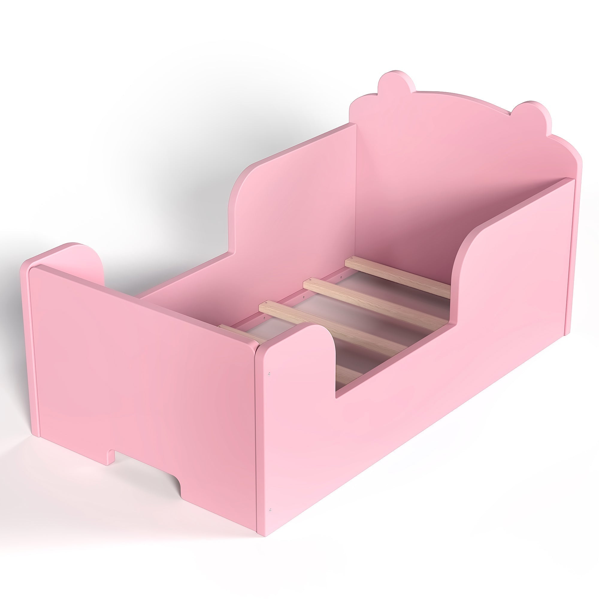 Bellemave® Montessori Toddler Floor Bed - Bear Shape Wooden Cot Bed for 3 - 6 Year Olds, Low to Ground Kids Bed Frame for Boys & Girls, Green - Bellemave