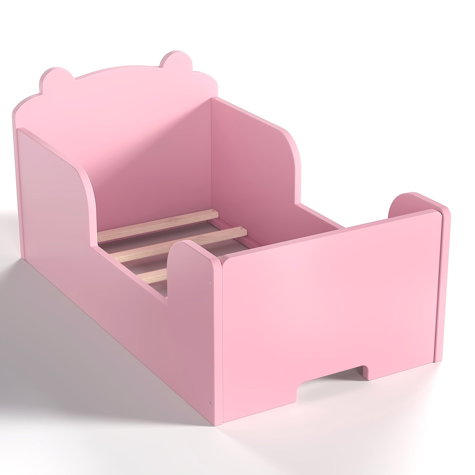 Bellemave® Montessori Toddler Floor Bed - Bear Shape Wooden Cot Bed for 3 - 6 Year Olds, Low to Ground Kids Bed Frame for Boys & Girls, Green - Bellemave