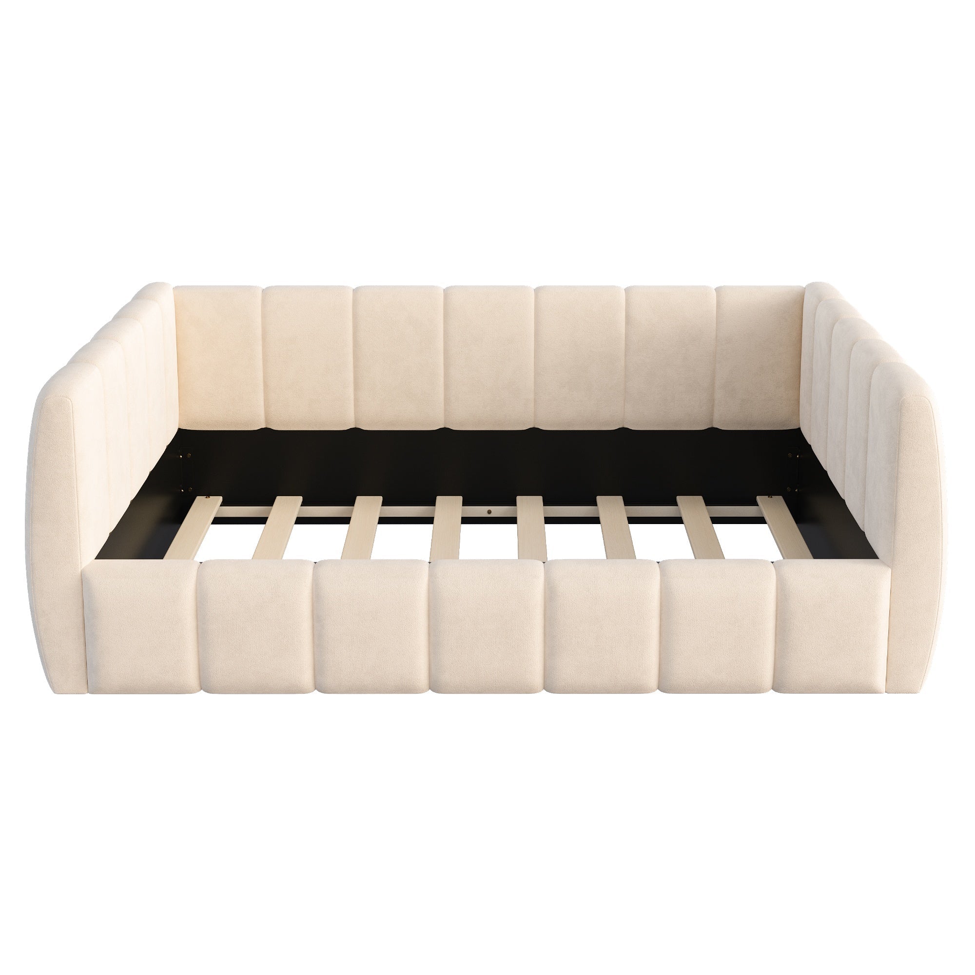 Bellemave® Montessori Toddler Floor Bed, Upholstered Daybed with Removable Guardrails, High Headboard & Footboard - Bellemave