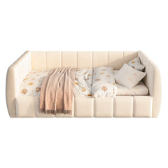 Bellemave® Montessori Toddler Floor Bed, Upholstered Daybed with Removable Guardrails, High Headboard & Footboard - Bellemave
