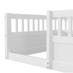 Bellemave® Montessori Wood Floor Bed with Fence - Bellemave